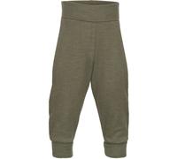 Engel Natur Merino/Seide Babyhose lang mit Nabelbund GOTS 74/80 olive