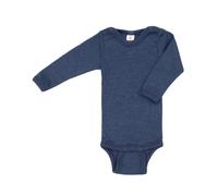 Engel Baby Body Langarm, 70% Wolle (kbT) und 30% Seide (Marine, 62-68)