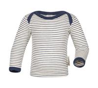 Engel, Baby Schlupfhemd Langarm, 70% Bio Wolle, 30% Seide, Made in Germany (Natur/Marine, 62-68)