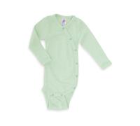 Engel Natur Wickelbody Langarm pastellmint Wolle Seide Gr. 62/68