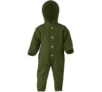 Engel Overall mit Kapuze, 100% Schurwolle Fleece, Natur, Gr. 50/56-86/92, 4 Farben (50-56, Schilf Melange)