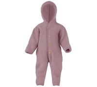 Engel Overall mit Kapuze, 100% Schurwolle Fleece, Natur, Gr. 50/56-86/92, 4 Farben (74/80, Rosenholz Melange)