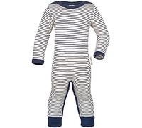 Engel - Kid's Schlafoverall mit Fuß-Umschlag - Overall, Gr. 62-68, grau (Natur/Marine)