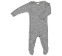 Engel Schlafoverall & Mulltuch Blaubaer | Wolle Seide Schlafanzug mit Fuß | Nacht Overall einteilig für Kleinkinder Feinripp | Merino Schurwolle kbT mulesing-free | hautfreundlich & nachhaltig