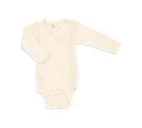 Engel Natur Baby Wickelbody Langarm Wolle Seide hellgrau melange Gr. 50/56