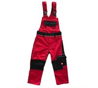 Engelbert Strauss Kinder Latzhose e.s. Image, Größe:134/146 (9-11 Jahre), Farbe:rot/schwarz