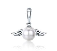 Engelsflügel Charms mit Perle Damen-Charm-Anhänger aus Sterlingsilber, für Pandora-Armbänder