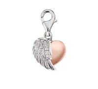 Engelsrufer Damen Charm Anhänger With Love Herzflügel Bicolor aus Sterling Silber, Mit Zirkonia, Karabinerverschluss, Nickelfrei, Allergikerfreundlich