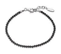 Engelsrufer Black Spinel Armband für Damen rhodiniertes 925er-Sterlingsilber Länge 18 cm + 2 cm