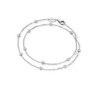 Engelsrufer Damen Armband aus Sterling Silber, doppelt gewickelte Perlen in silber, Karabinerverschluss, längenverstellbar, nickelfrei, ERB-LILMOON