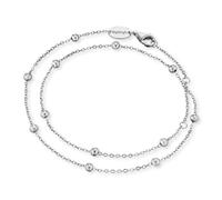 Engelsrufer Damen Armband aus Sterling Silber, doppelt gewickelte Perlen in silber, Karabinerverschluss, längenverstellbar, nickelfrei, ERB-LILMOON