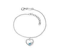 Engelsrufer Armband Yin Yang Herz für Damen aus 925er Sterlingsilber rhodiniert - Zirkonia - Symbol für Kraft & Liebe - Karabinerverschluss - Länge: 17+3 cm, ERB-YIYAHEART-ZIM