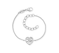 Armband HERZENGEL "Schmuck Geschenk, Armkette, Lebensbaum im Herz, HEB-TREE-ZI" Armbänder Gr. Silber 925 (Sterlingsilber), silberfarben (silberfarben, kristallweiß, kristallweiß) Mädchen Mädchenschmuck mit Zirkonia (synth.) (15417611-0)