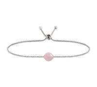 Engelsrufer Damen Armband aus Sterling Silber und Rosenquarz Kraftstein Anhänger, verstellbarer Schiebeverschluss, nickelfrei, ERB-LILGEM-RQ