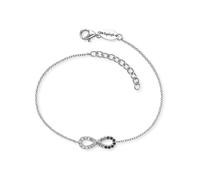 Armband ENGELSRUFER "Yin Yang Infinity Ocean Shade", silber (silberfarben, kristallweiß, dunkelgrau, schwarz, kristallweiß, dunkelgrau, schwarz), Armbänder, Damen, 20cm, Silber 925 (Sterlingsilber), A
