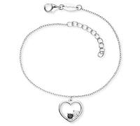 Engelsrufer Armband Yin Yang Herz für Damen aus 925er Sterlingsilber rhodiniert - Zirkonia - Symbol für Kraft & Liebe - Karabinerverschluss - Länge: 17+3 cm, ERB-YIYAHEART-ZI