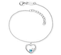 Engelsrufer Armband Yin Yang Herz für Damen aus 925er Sterlingsilber rhodiniert - Zirkonia - Symbol für Kraft & Liebe - Karabinerverschluss - Länge: 17+3 cm, ERB-YIYAHEART-ZIM
