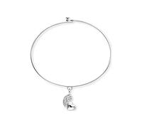 Engelsrufer Armreif aus Sterlingsilber mit Flügel-Herz-Anhänger in der Farbe Silber, Länge: 18,5cm, ERB-WINGHEART