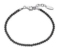 Engelsrufer Black Spinel Armband für Damen rhodiniertes 925er-Sterlingsilber Länge 18 cm + 2 cm