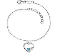 Engelsrufer Armband Yin Yang Herz für Damen aus 925er Sterlingsilber rhodiniert - Zirkonia - Symbol für Kraft & Liebe - Karabinerverschluss - Länge: 17+3 cm, ERB-YIYAHEART-ZIM
