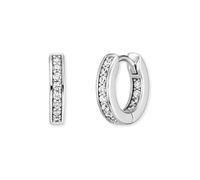 Paar Creolen ENGELSRUFER "Emma", silber (silberfarben, kristallweiß, kristallweiß), Ohrringe, Damen, 13mm, Silber 925 (Sterlingsilber), mit Zirkonia (synth.) (49485455-0) silberfarben, kristallweiß, k