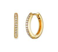 Paar Creolen ENGELSRUFER "Lola, ERE-LOLA-ZI-CR-16, ERE-LOLA-ZI-G-CR-16" Ohrringe Gr. Silber 925 (Sterlingsilber), goldfarben (gelbgoldfarben, kristallweiß, kristallweiß) Damen Creolen mit Zirkonia (synth.) (19850114-0)