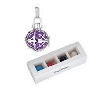 Engelsrufer Damen Anhänger Classic für Halskette, Sterling Silber, Klangkugelkäfig, Silber, Nickelfrei, Größe S, inkl. 4er Klangkugel-Set, SET ER-08-S + I97ERO-SOUNDBALL-S-IND