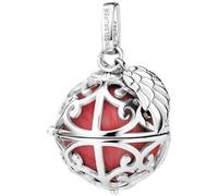 Ketten-Anhänger ENGELSRUFER "Schmuck Geschenk, Engelsrufer Relaunch mit Flügelanhänger, ER-23" Schmuckanhänger Gr. M, Silber 925 (Sterlingsilber)-Messing, 9,43 g, rot (silberfarben, perlmuttfarben, rot) Damen Anhänger zu Kleid, Shirt, Jeans, Sneaker Anlass Geburtstag Weihnachten (46188554-M)