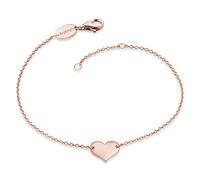 Engelsrufer Damen-Armband aus rosévergoldetem Sterling Silber mit Herz-Anhänger, 17 + 2 cm, nickelfrei