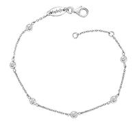Engelsrufer Damen Armband aus Sterling Silber besetzt mit 6 Zirkonia Steinen, Karabinerverschluss, in zwei Längen verstellbar, nickelfrei, ERB-LILMOON-ZI
