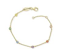 Engelsrufer Damen Armband ERB-LILMOON-ZIM-G 925er vergoldetes Silber Multicolor-Zirkonia verstellbar