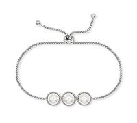 Engelsrufer Damen Armband aus Sterling Silber und drei Muschelkern Perlen - Verstellbarer Schiebeverschluss - nickelfrei - Länge: 24 cm
