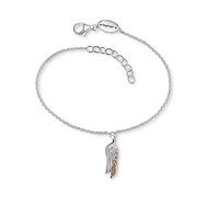 Engelsrufer Damen Armband aus Sterling Silber und Flügel Anhänger Duo Silber Roségold - Karabinerverschluss - längenverstellbar- nickelfrei