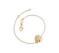 Engelsrufer Damen Armband aus Sterling Silber und Herz Flügel Anhänger - besetzt mit drei weißen Zirkonia Steinen - Karabinerverschluss - längenverstellbar - nickelfrei
