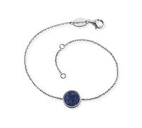 Engelsrufer Damen Armband aus Sterling Silber und Lapislazuli Kraftstein Anhänger, Karabinerverschluss, in zwei Längen verstellbar, nickelfrei, ERB-LILGEM-LP