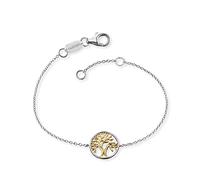 Engelsrufer Damen Armband aus Sterling Silber und Lebensbaum Anhänger Gold - Karabinerverschluss - in zwei Längen verstellbar - nickelfrei