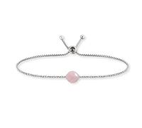 Engelsrufer Damen Armband aus Sterling Silber und Rosenquarz Kraftstein Anhänger, verstellbarer Schiebeverschluss, nickelfrei, ERB-LILGEM-RQ