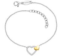 Engelsrufer ERB-HEARTBEAT-ZI-BIG Armband Herzen Bicolor Silber mit Zirkonia - 17 + 3 cm