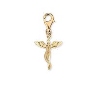 Engelsrufer Damen Charm Anhänger Schutzengel Symbol aus vergoldetem Sterling Silber - Karabinerverschluss - nickelfrei