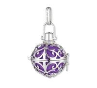 Engelsrufer Damen Classic Anhänger M 925er-Sterlingsilber mit lila Klangkugel Zirkonia ER-08-M