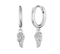 Engelsrufer Damen Creole aus Sterling Silber mit beweglichen Flügeln - Clipverschluss - nickelfrei