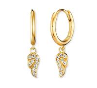 Paar Creolen ENGELSRUFER "Flying Wings, ERE-FLYWING1-ZI-CR, ERE-FLYWING1-ZI-G-CR" Ohrringe Gr. Silber 925 (Sterlingsilber), goldfarben (gelbgoldfarben, kristallweiß, kristallweiß) Damen Creolen mit Zirkonia (synth.) (62965957-0)