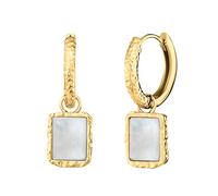 Engelsrufer Damen Creole Mondstein Pure Moon aus vergoldetem Sterling Silber - Clipverschluss - nickelfrei - 18 mm