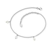 Fußkette ENGELSRUFER "Perle", bunt (silberfarben, weiß), Fußketten, Damen, Perlen Silber 925 (Sterlingsilber), Perlen, Silber 925 (Sterlingsilber), mit Süßwasserzuchtperle (52224332-0) silberfarben, w