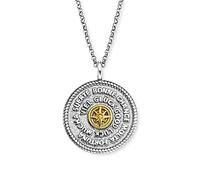Engelsrufer Damen Halskette Aloha aus Sterling Silber mit rundem Bicolor Anhänger - Karabinerverschluss - in drei Längen verstellbar - nickelfrei