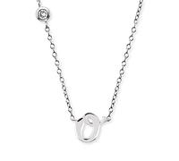 Engelsrufer Damen Halskette aus Sterling Silber mit Anhänger Buchstabe O - besetzt mit einem Zirkonia Stein - in zwei Längen verstellbar - Länge: 44cm