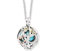 Engelsrufer Heaven Tricolor Klangkugel Anhänger, rhodiniert, gold & roségold, 925er Sterlingsilber Kette mit Zirkonia, verstellbar, nickelfrei, Allergiker geeignet