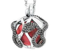 Engelsrufer Damen Halskette ERN-25-EDEN-XS-ZIB 925er Silber rote Klangkugel Zirkonia 60+5+5cm