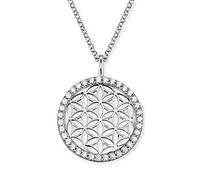 Engelsrufer Damen Halskette aus Sterling Silber mit Lebensblume Anhänger - besetzt mit Zirkonia Steinen - Karabinerverschluss - längenverstellbar - nickelfrei