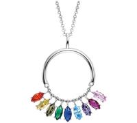 Engelsrufer Damen Halskette aus Sterling Silber und Anhänger mit bunten Zirkonia Steinen - besetzt mit 9 farbigen Zirkonia Steinen - Karabinerverschluss - nickelfrei